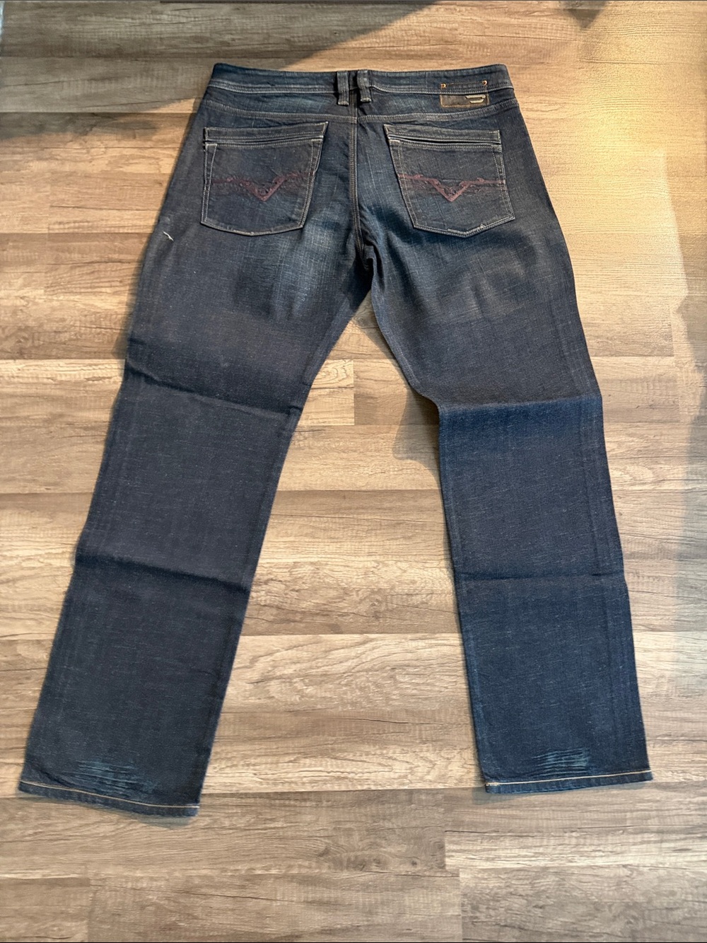 Diesel Industry Men's Dark Blue Straight Fit Jeans - Picture 8 of 12